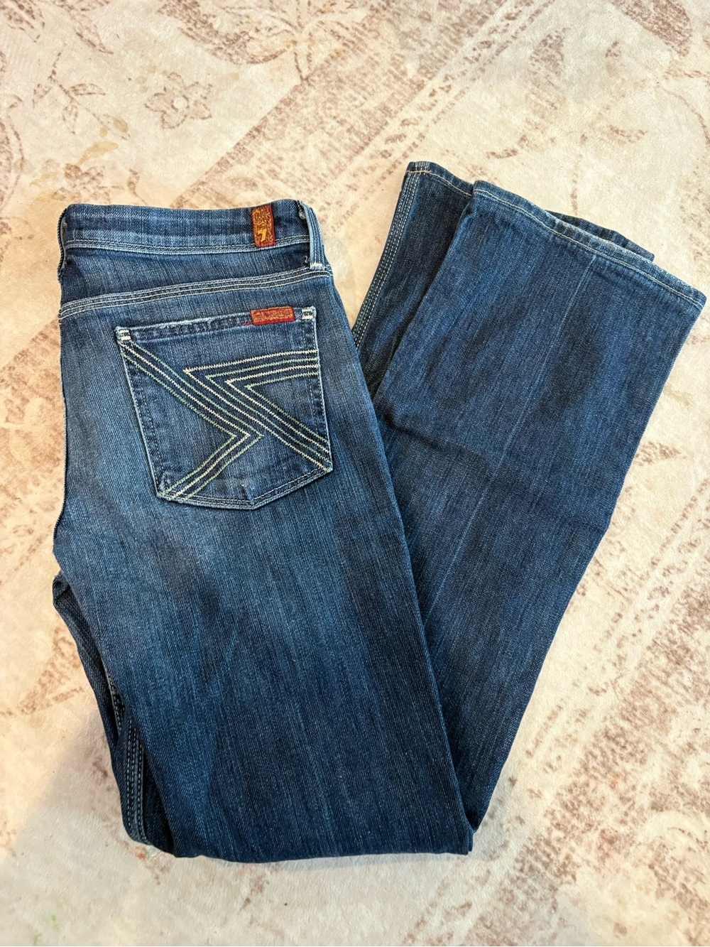 7 For All Mankind Dark Blue Bootcut Jeans